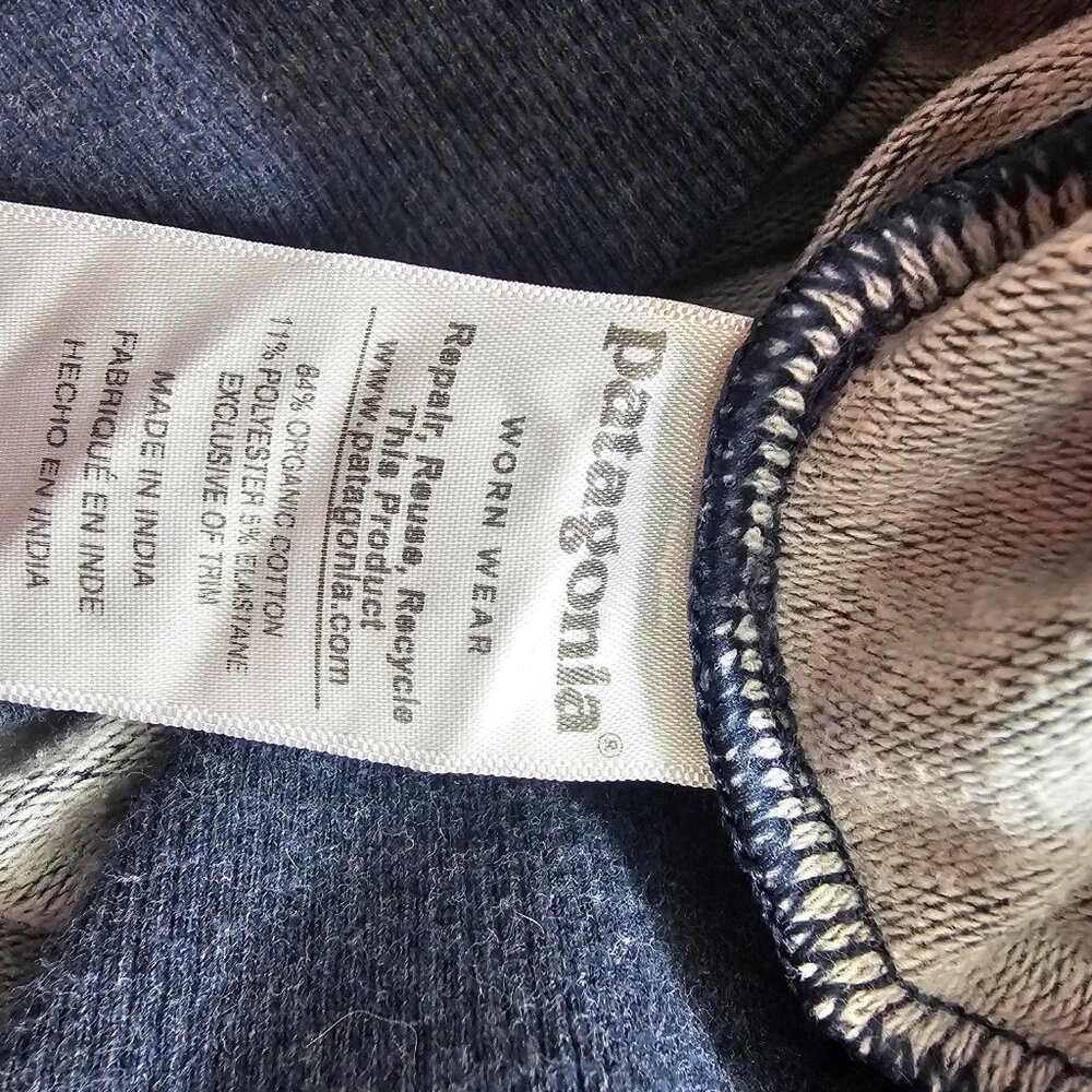 Patagonia Men's Longsleeve Gray with Logo Size M Organic Cotton - Picture 5 of 6